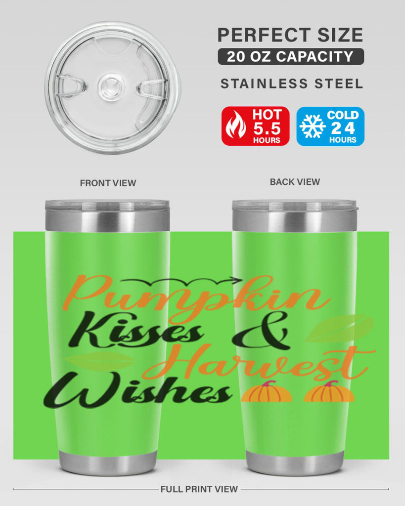 Pumpkin Kisses Harvest Wishes 523#- fall- Tumbler