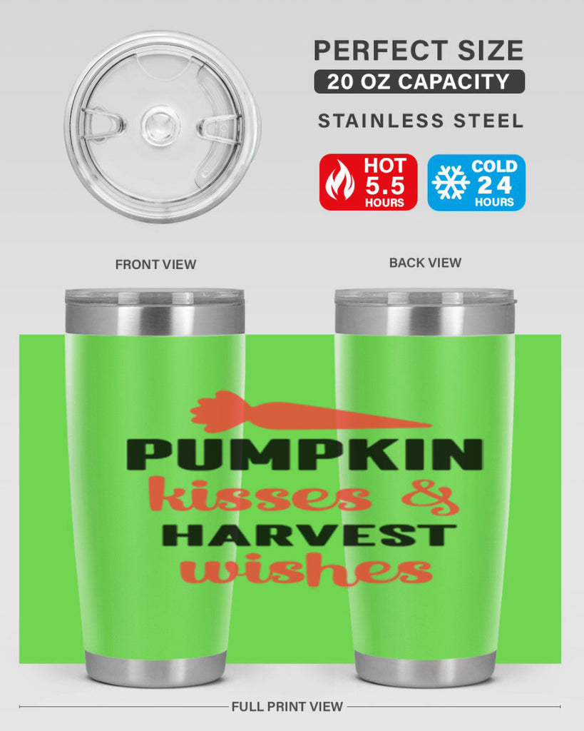 Pumpkin kisses harvest wishes 524#- fall- Tumbler