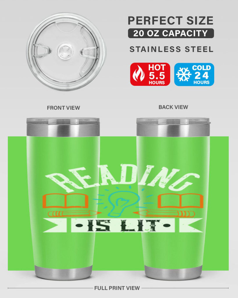 Reading is lit Style 24#- teacher- tumbler