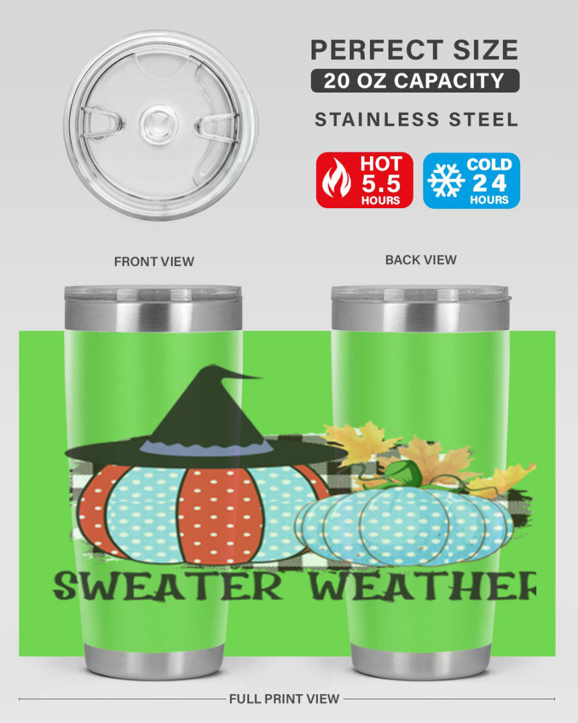 Sweater Weather Pumpkin Gnome 586#- fall- Tumbler