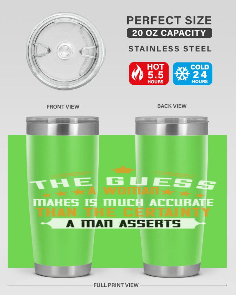 The guess a woman makes is much accurate than the certainty a man asserts Style 33#- womens day- Tumbler