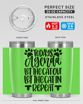 Todays Agenda Let Style 107#- cat- Tumbler