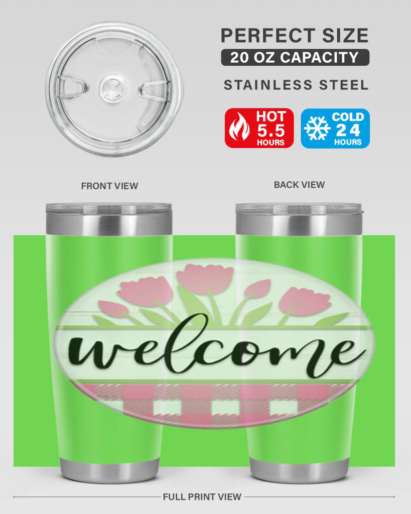 Welcome pink plaid Mockup574#- spring- Tumbler