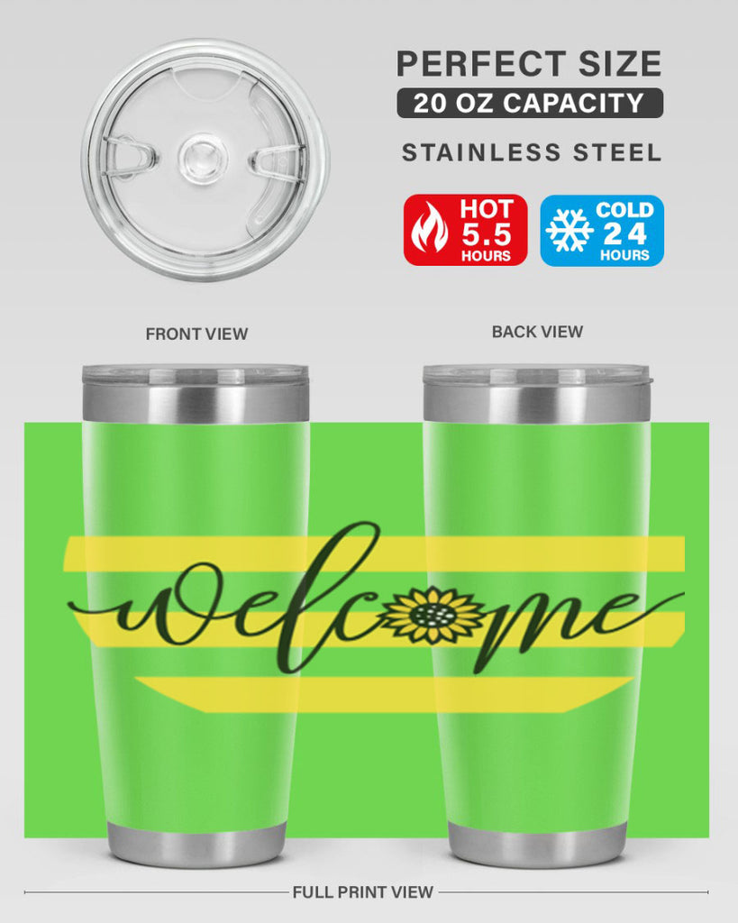 Welcome with sunflower592#- spring- Tumbler