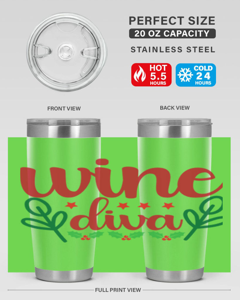 Wine Diva 482#- winter- Tumbler