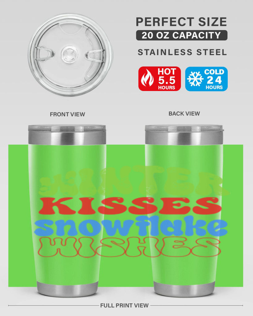 Winter kisses snowflake wishes 520#- winter- Tumbler