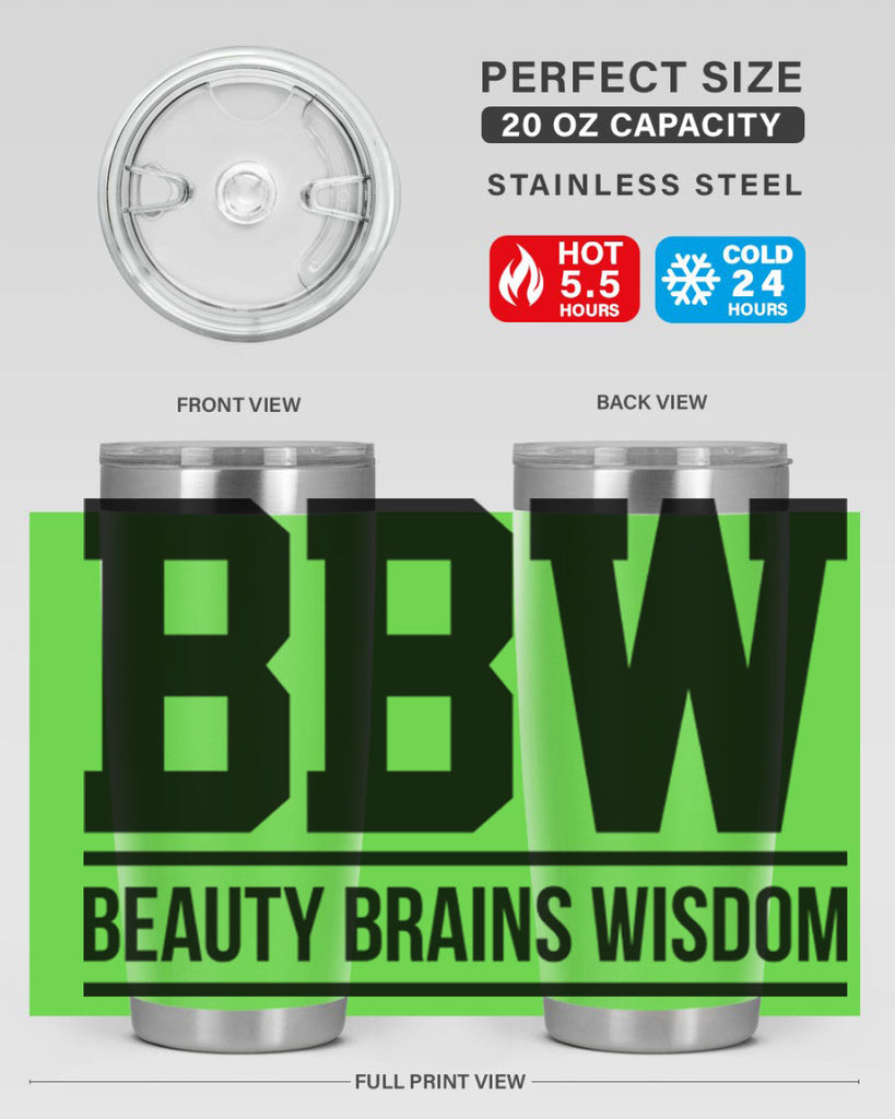 bbw beauty brains wisdom 263#- black words phrases- Cotton Tank