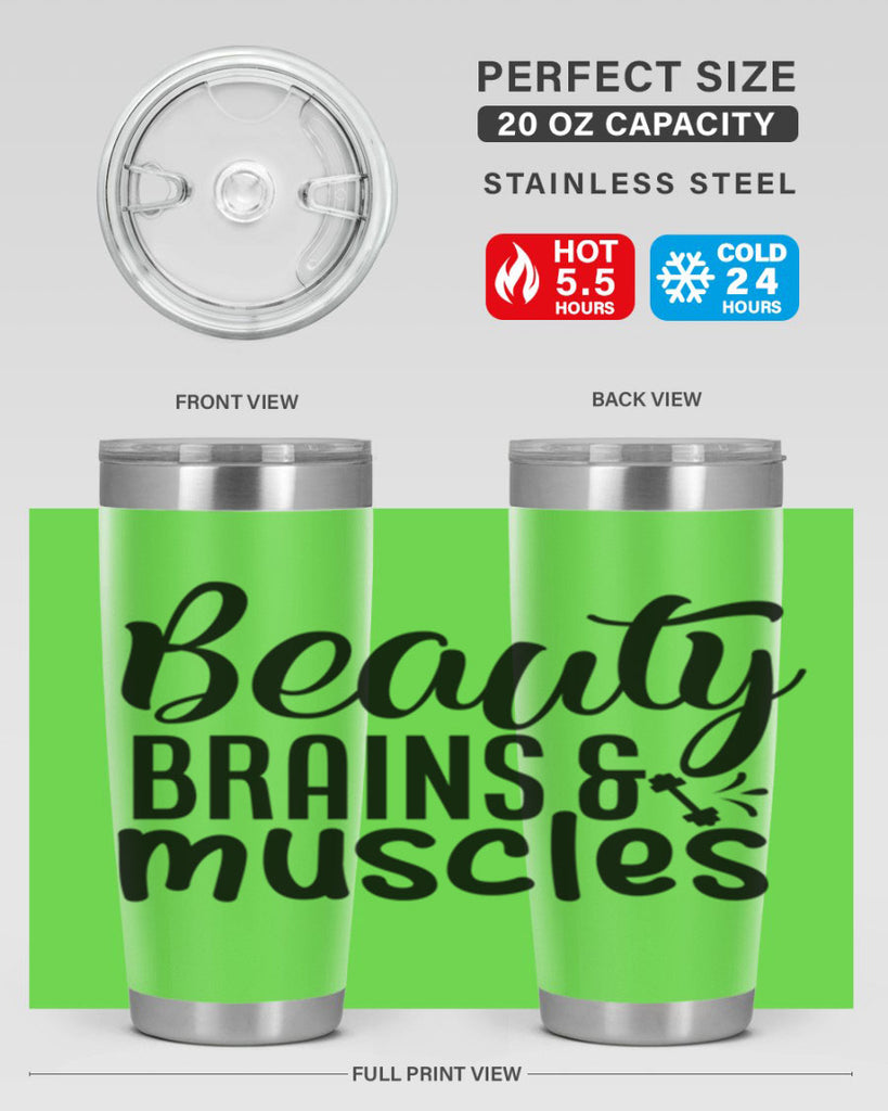 beauty brains muscles 51#- gym- Tumbler