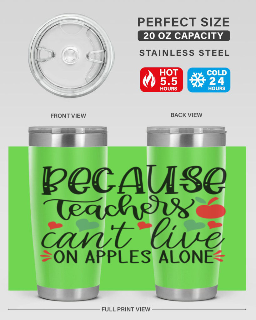 because teachers cant live on apples alone Style 192#- teacher- tumbler