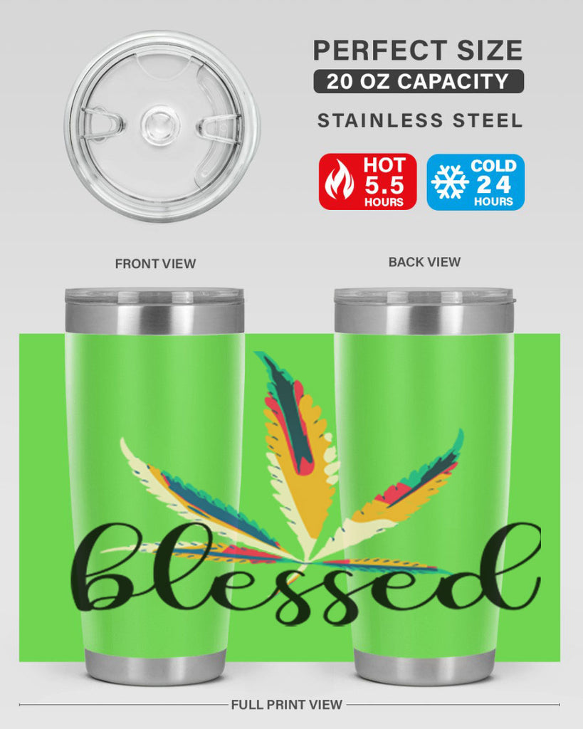 blessed colorful 19#- marijuana- Tumbler