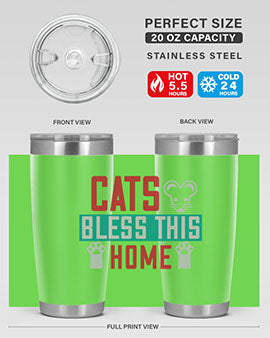 cats bless this home Style 36#- cat- Tumbler
