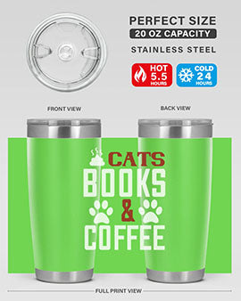cats books and coffee Style 38#- cat- Tumbler