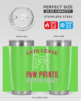 cats leave paw prints on your heart Style 39#- cat- Tumbler