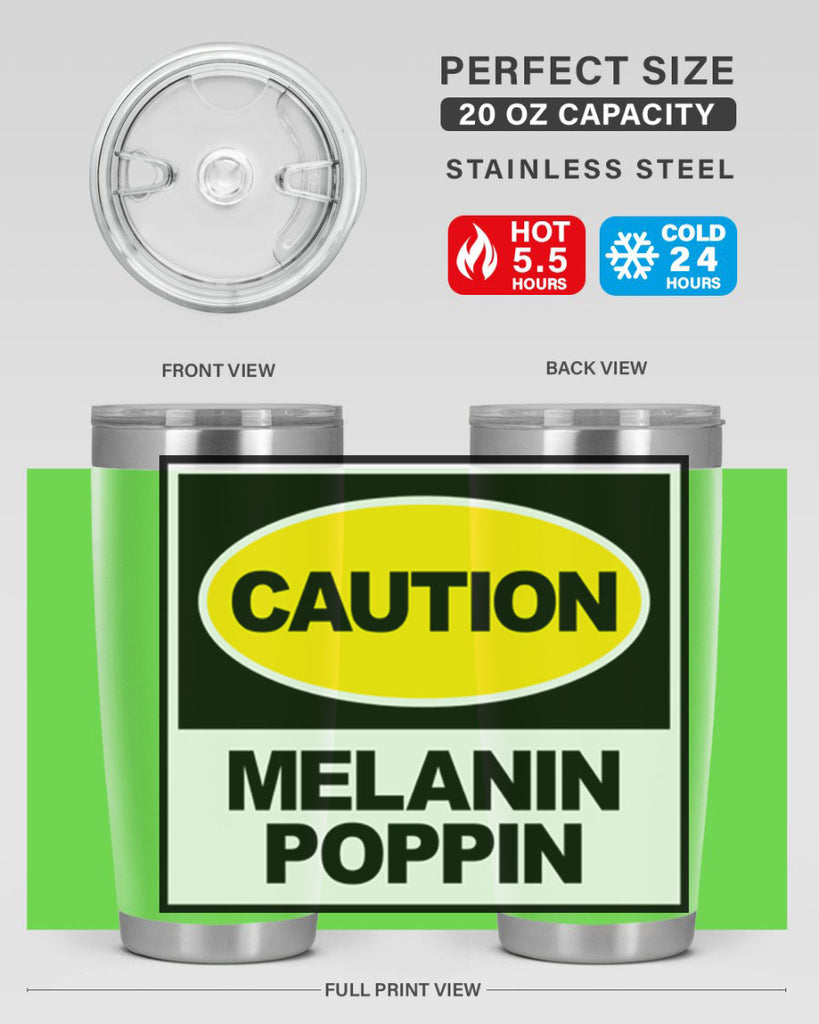 caution melanin poppin 188#- black words phrases- Cotton Tank