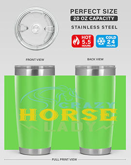 crazy horse lady Style 10#- horse- Tumbler