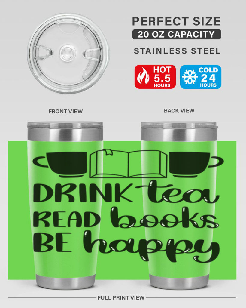 drink tea read books be happy 42#- reading- Tumbler