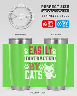 easily distracted by cats Style 47#- cat- Tumbler