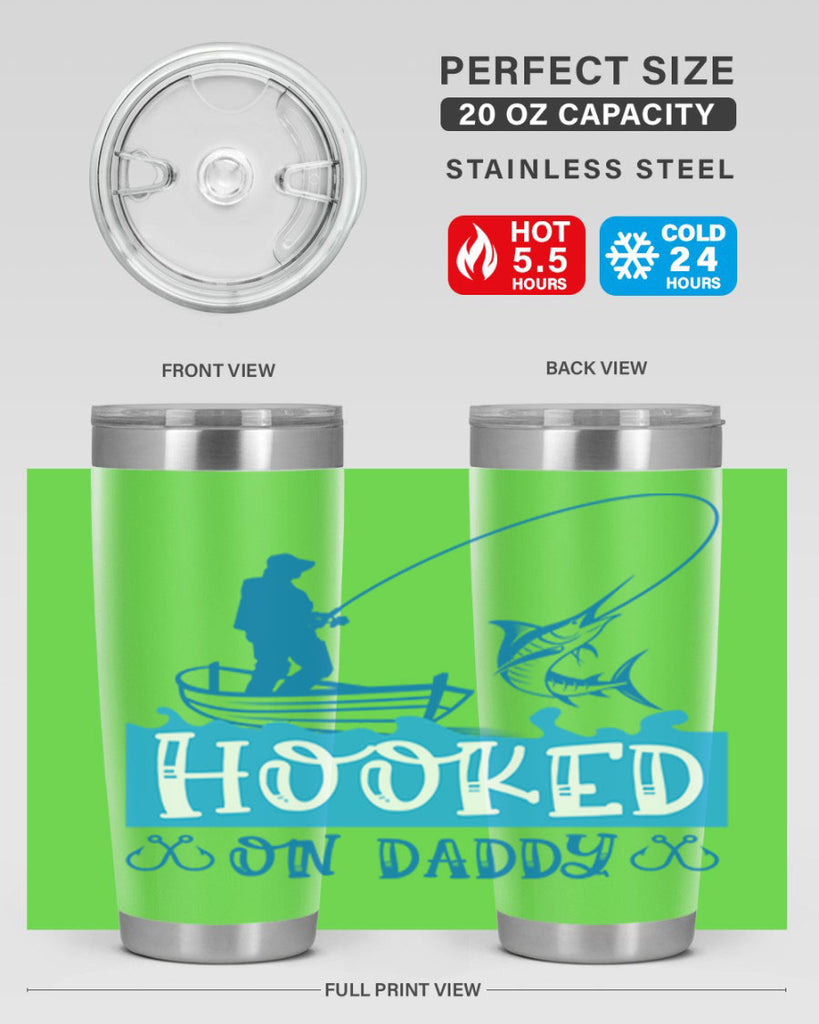 hooked on daddy 218#- fishing- Tumbler