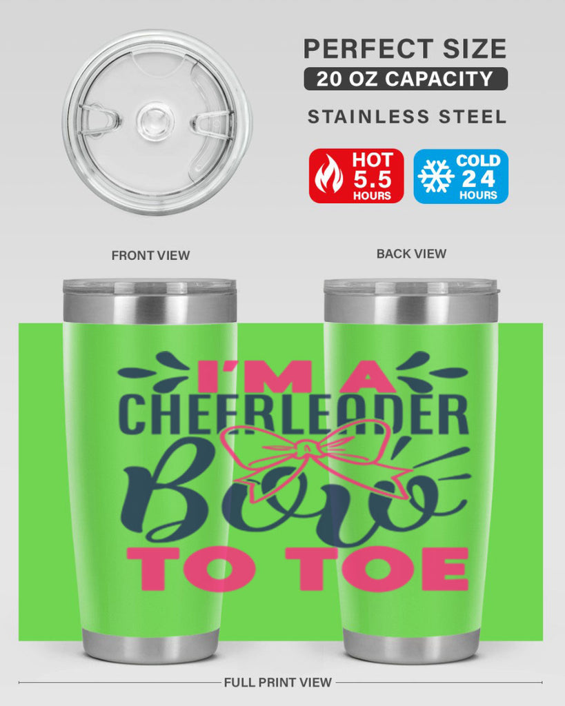 im a cheerleader bow to toe 1742#- cheer- Tumbler