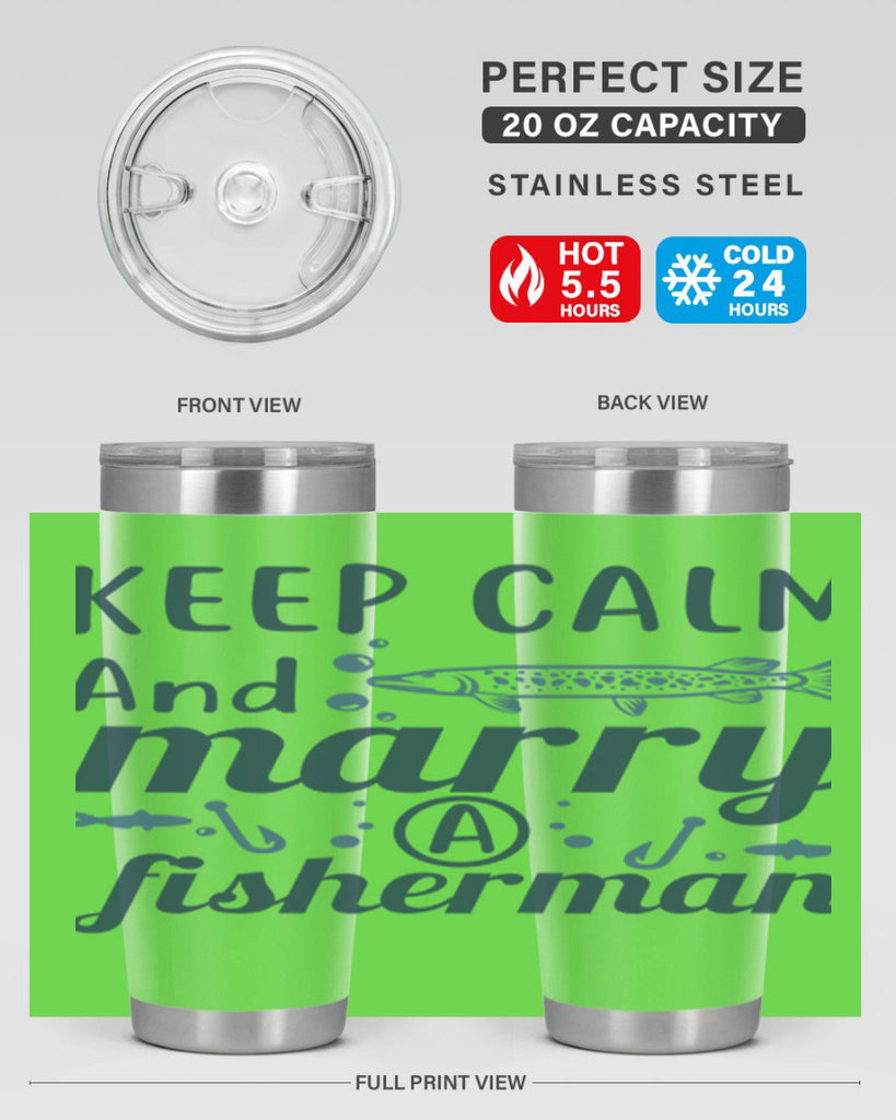 keep calm and merry 66#- fishing- Tumbler