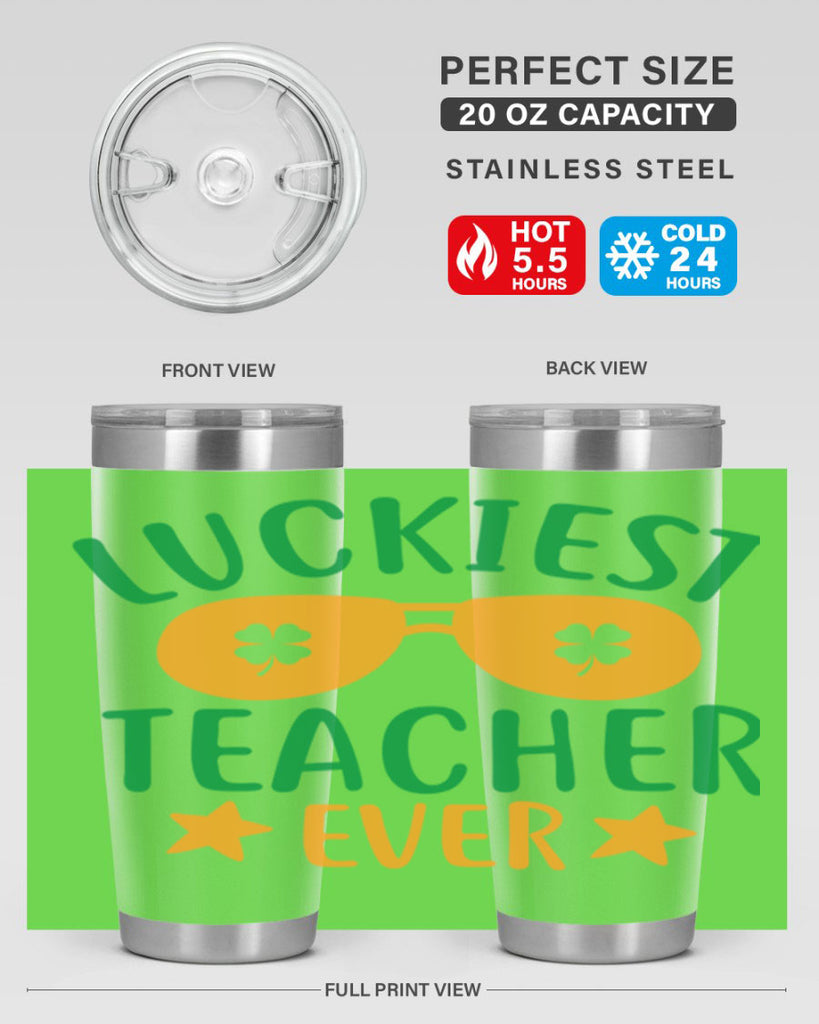 luckiest teacher ever 13#- mardi gras- Tumbler