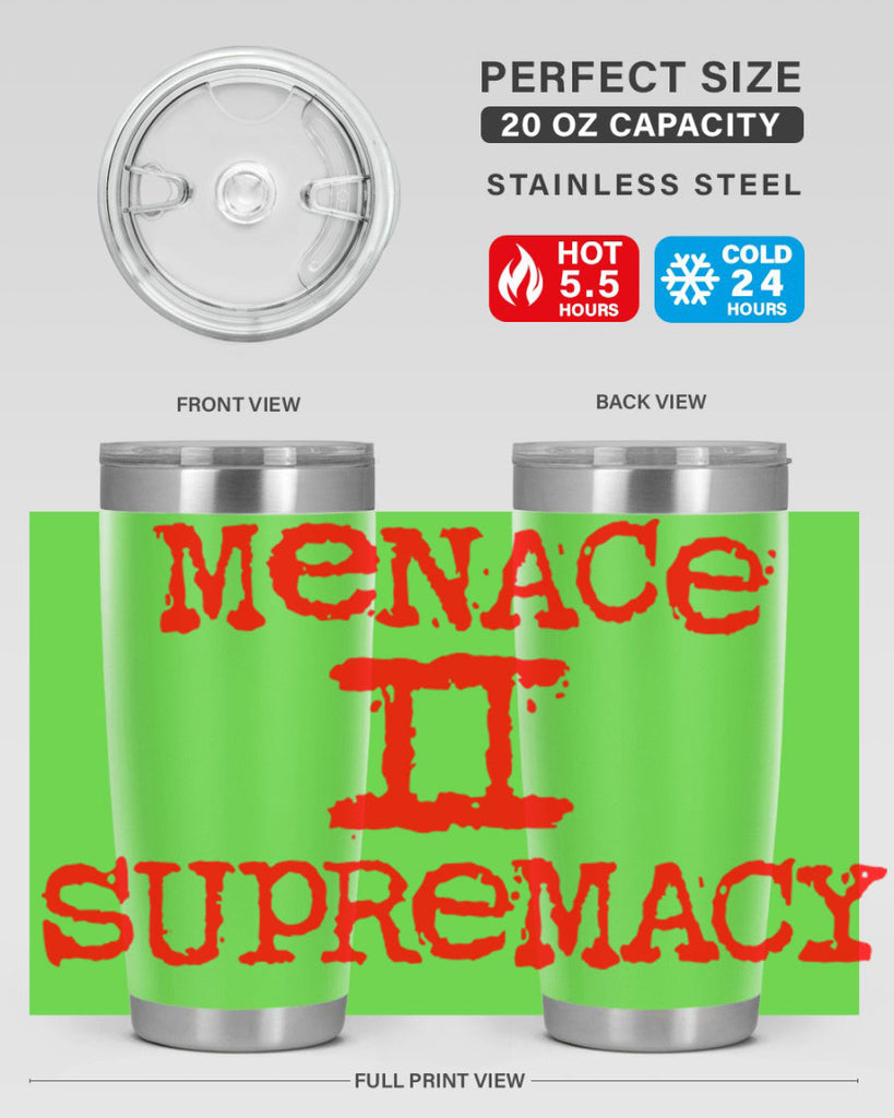 menace to supremacy 69#- black words phrases- Cotton Tank