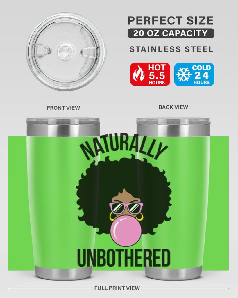 naturally unbothered afro woman 64#- black words phrases- Cotton Tank