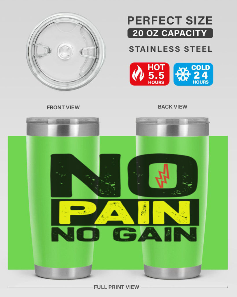 no pain no gain 5#- gym- Tumbler