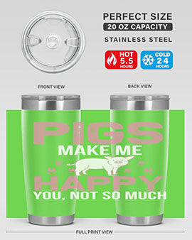 pigs make me happy Style 35#- pig- Tumbler