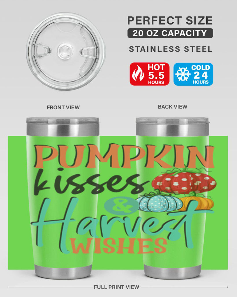 pumpkin kisses harvest wishes 526#- fall- Tumbler
