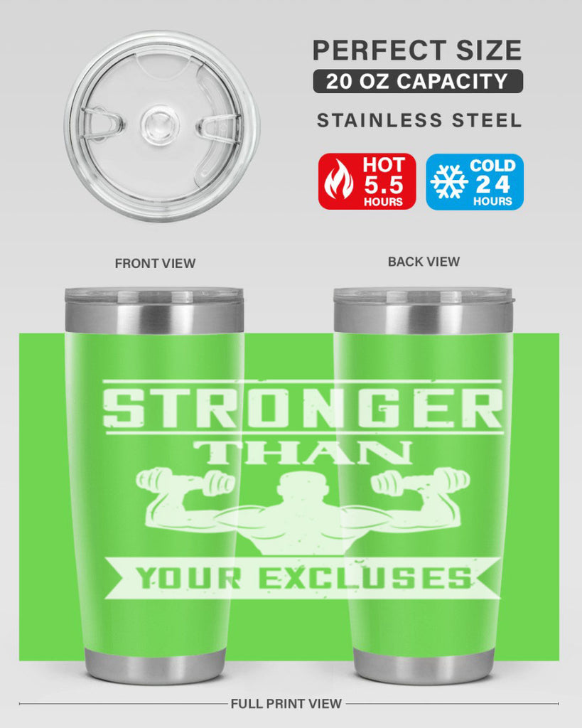 stronger than your excluses 71#- gym- Tumbler