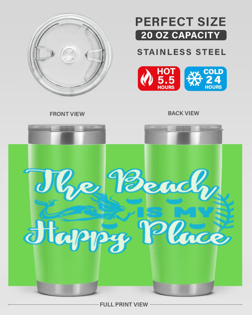 the beach is my happy place 627#- mermaid- Tumbler