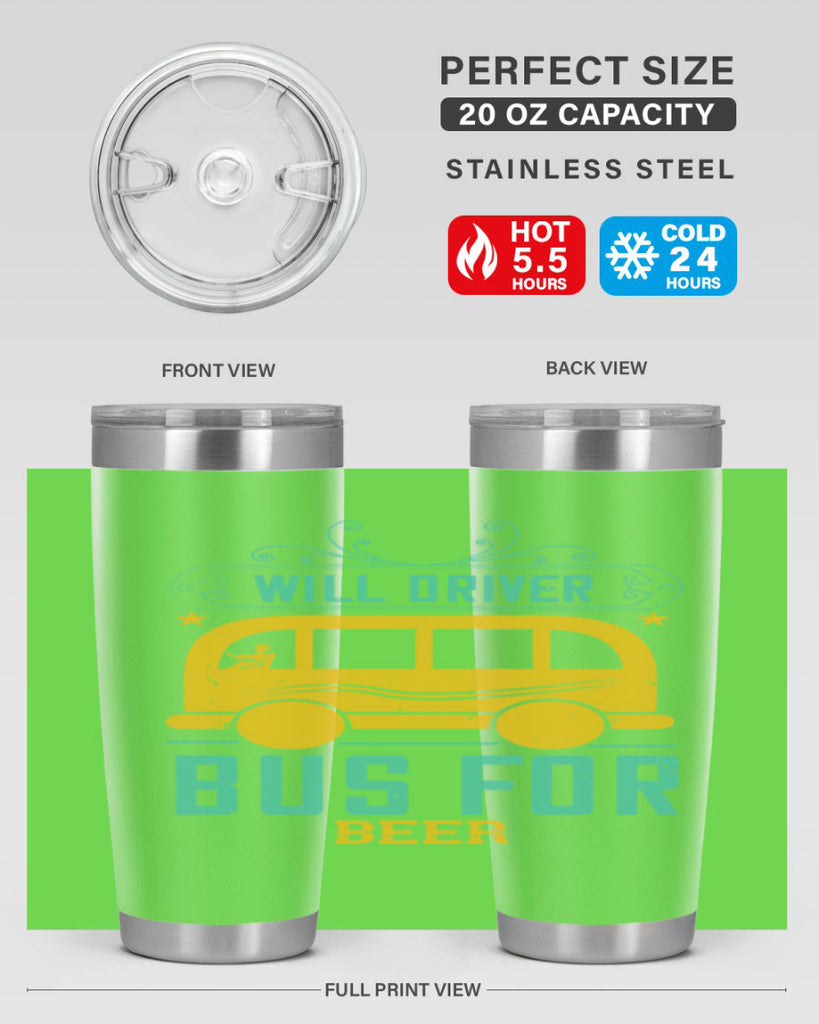 will driver bus for beer Style 6#- bus driver- tumbler