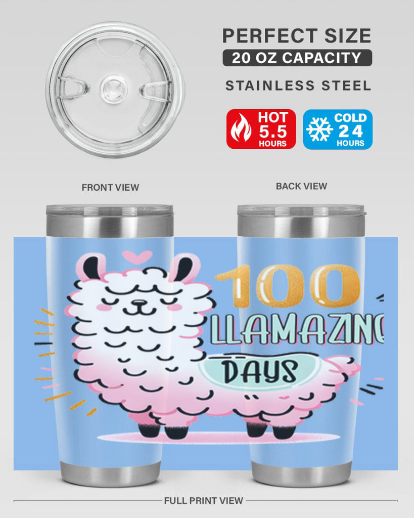 100th Day of School Llama 39#- 100 days of school- Tumbler