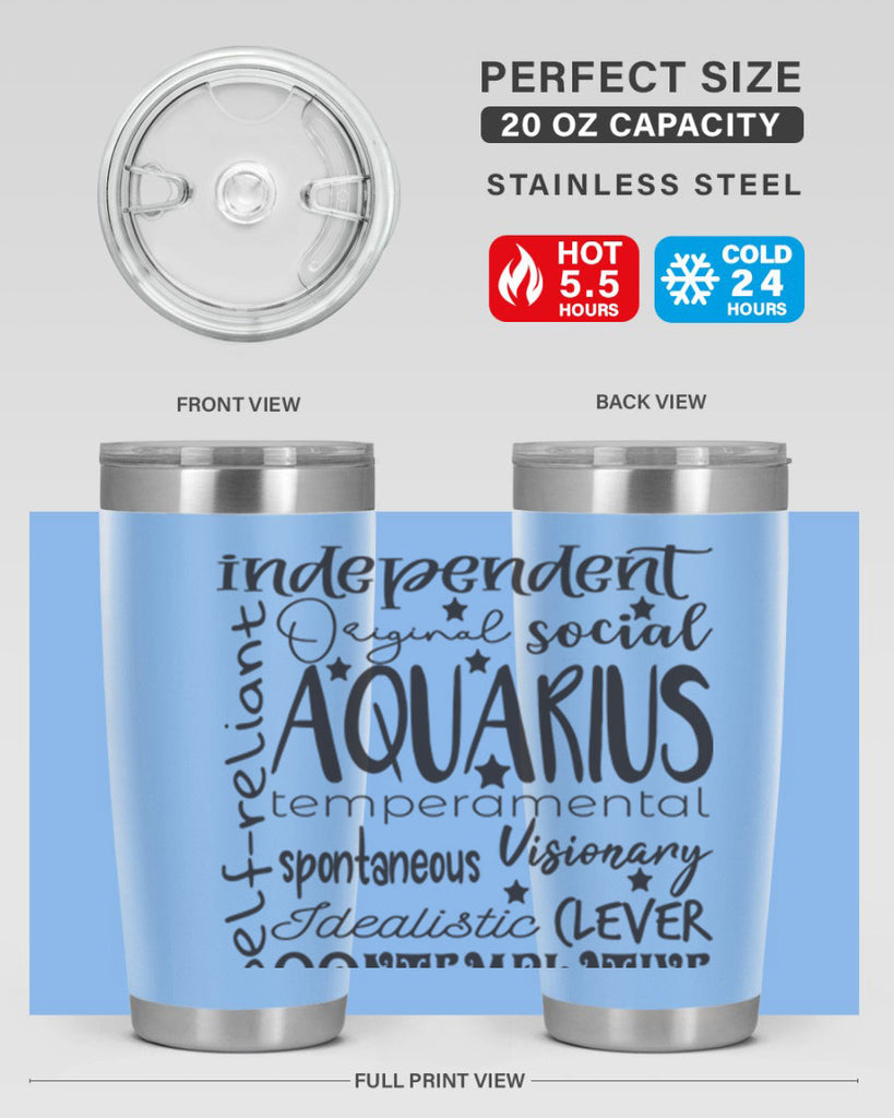 Aquarius 563#- zodiac- Tumbler