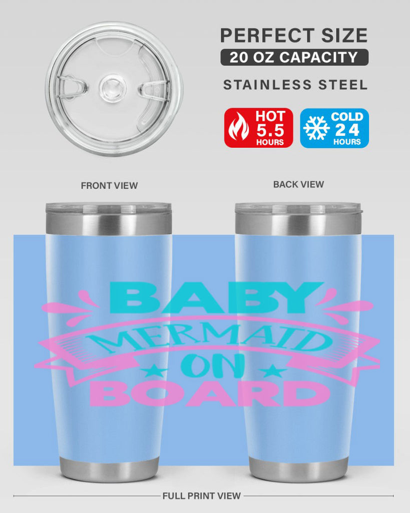 Baby Mermaid On Board 27#- mermaid- Tumbler