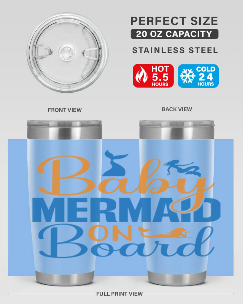 Baby Mermaid on Board 28#- mermaid- Tumbler