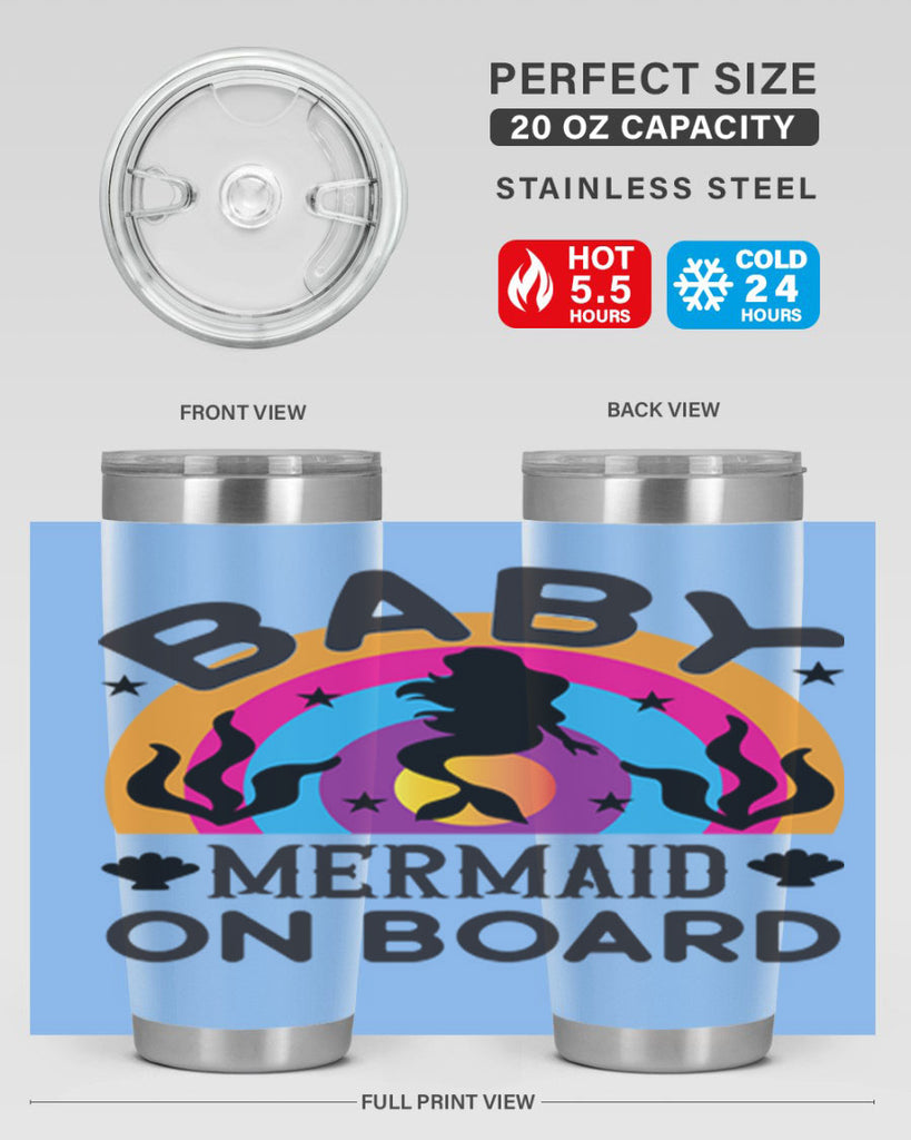 Baby mermaid on board 37#- mermaid- Tumbler