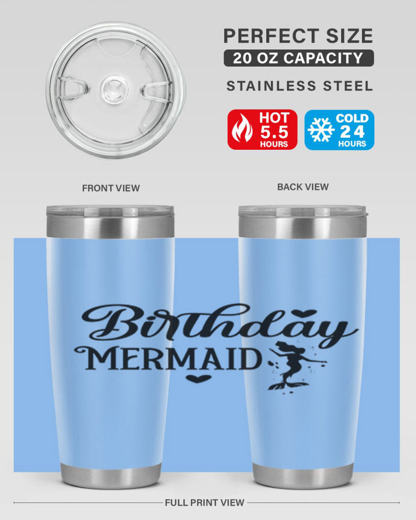 Birthday Mermaid 72#- mermaid- Tumbler