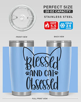 Blessed And Cat Obsessed Style 79#- cat- Tumbler