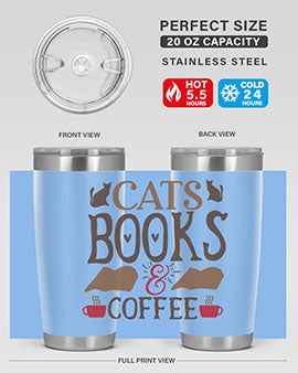 Cats Books Coffee Style 9#- cat- Tumbler