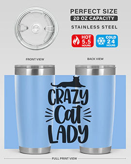 Crazy Cat Lady Style 92#- cat- Tumbler