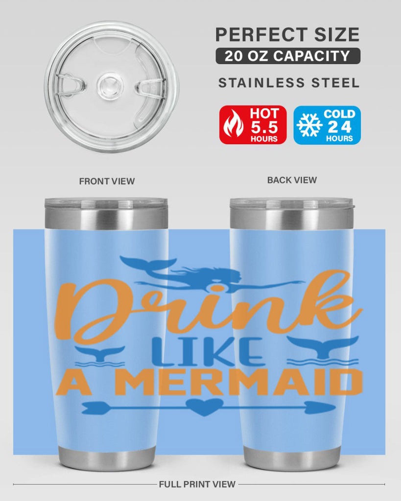 Drink Like a Mermaid 142#- mermaid- Tumbler