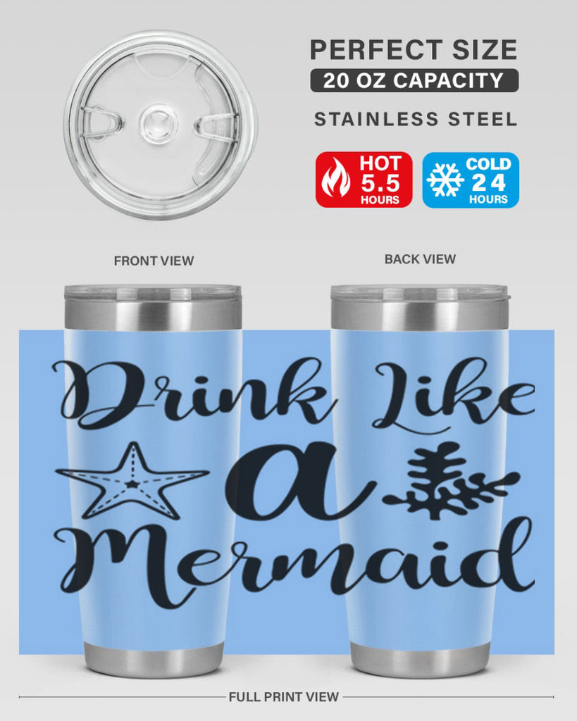 Drink like a mermaid 149#- mermaid- Tumbler