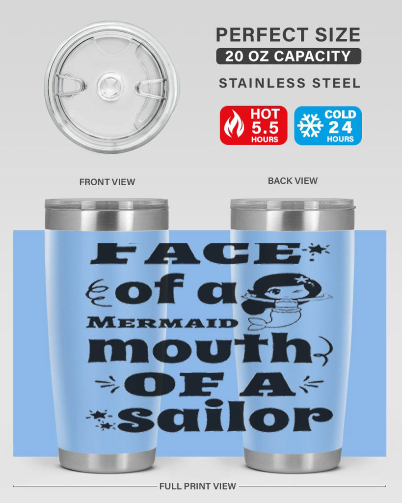 Face of a Mermaid mouth 164#- mermaid- Tumbler