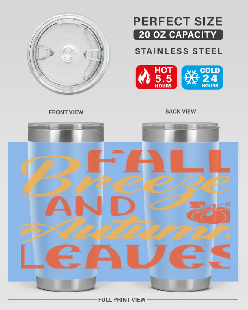 Fall Breeze and Autumn Leaves 92#- fall- Tumbler