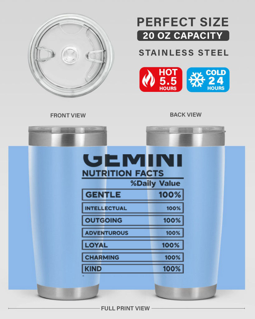 Gemini Nutrition Facts 220#- zodiac- Tumbler