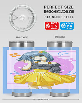 Happy and funny girl with black yellow dress in summer 41#- anime- Tumbler