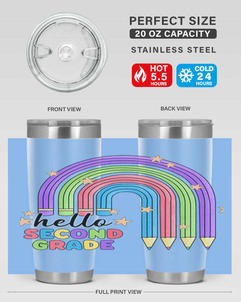 Hello 2nd Grade Pencil Rainbow 11#- second grade- Tumbler