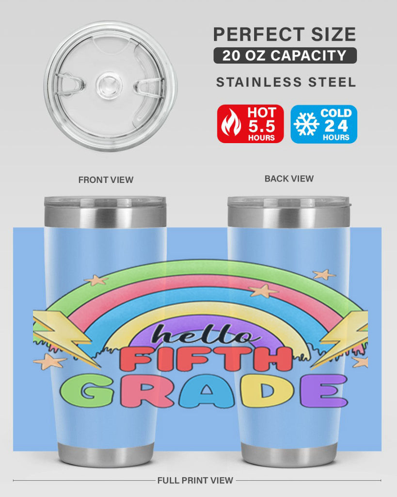 Hello 5th Grade Rainbow 14#- 5th grade- Tumbler